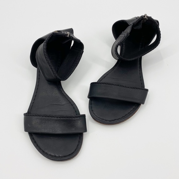 Frye Shoes - FRYE Carson Ankle Zip Sandals 8.5 Black Leather